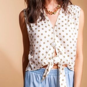 Free People Mornings In Marrakesh Tie-hem Top